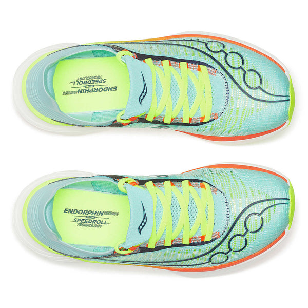 Saucony Unisex Endorphin Elite 2, Splash / Fire
