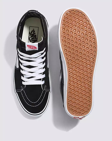 Vans Men's Sk8-Hi canvas shoe, black/ black/ white